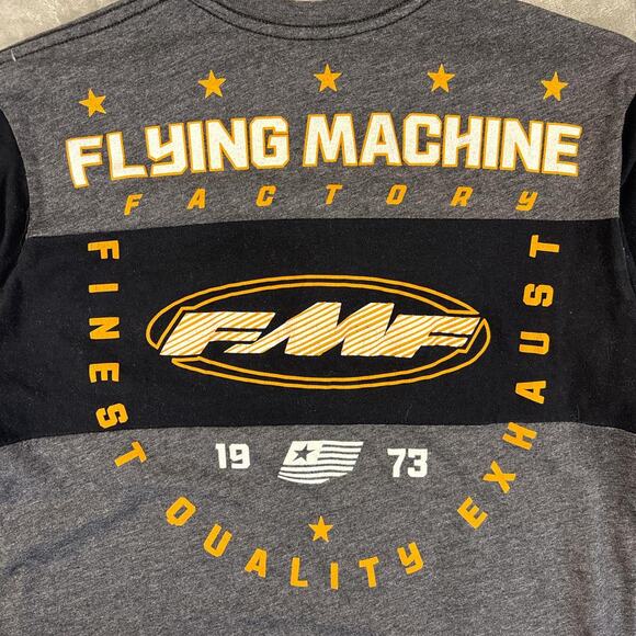 FMF Flying Machine Factory Two-toned Grey/Black Graphic T-shirt Size M - Picture 7 of 7
